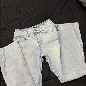 Express Light Blue Straight Leg Jeans